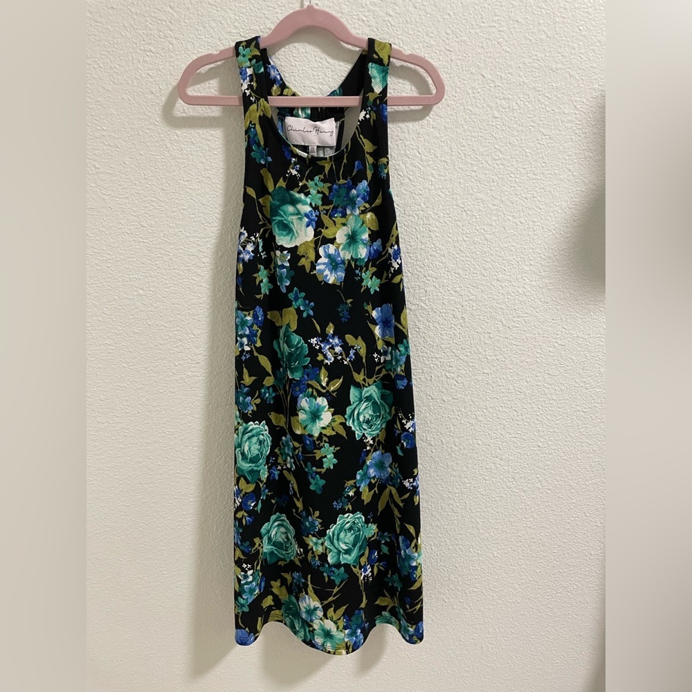 Charles Henry Floral Sleeveless Dress